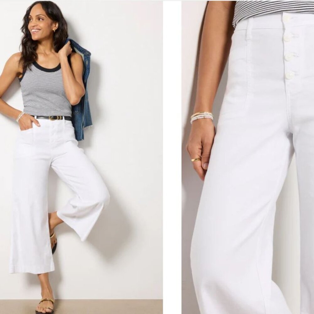 Evereve Joelle Wide Leg Pants - Cream Color